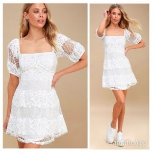 Elegant White Lace Dress